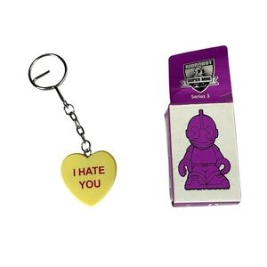 Kidrobot Super Mini Keychain Ser. 3 I Hate You Valentine Candy Heart Rare Chase